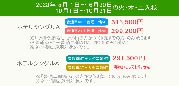 普通車+二輪キャンペーン(5月~)