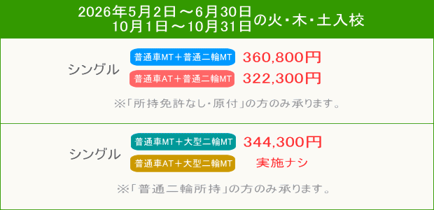 普通車＋二輪キャンペーン（202605～）