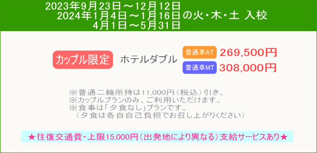 普通車キャンペーン(カップル)